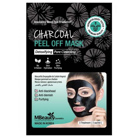 MBEAUTY Detox Charcoal Peel Of Mask 3 Pcs