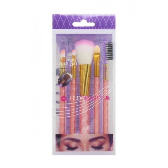Beauty Brush Makeup Brush Set Purple 5 Pieces