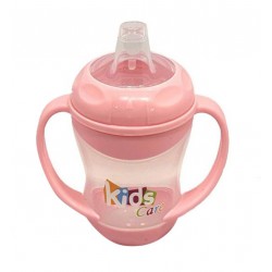 Kids Care Plastic Feeding Bottle with Pink Drinking Handle
