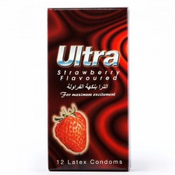 Ultra Strawberry Flavoured Condoms 12 Pcs.