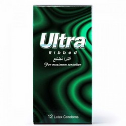 Ultra Ribbed Condoms - 12 Pieces