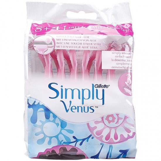 Gillette Venus Razors Disposable 8 pcs + 4 Free Pink