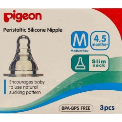 Pigeon Peristaltic Nipple Medium 3 pcs BPA Free
