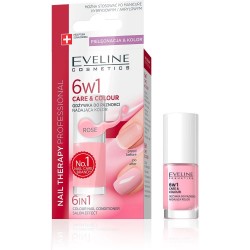 Eveline 6 In 1 Care & Color Nail Conditioner Rose 5 ml