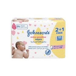 Johnson's Extra Sensitive Baby Wipes (2+1 Offer) 168 Wipes