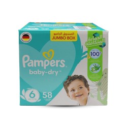 Pampers Active Dry, Size 6, Extra Large, 13+ kg, Jumbo Box, 58 Diapers