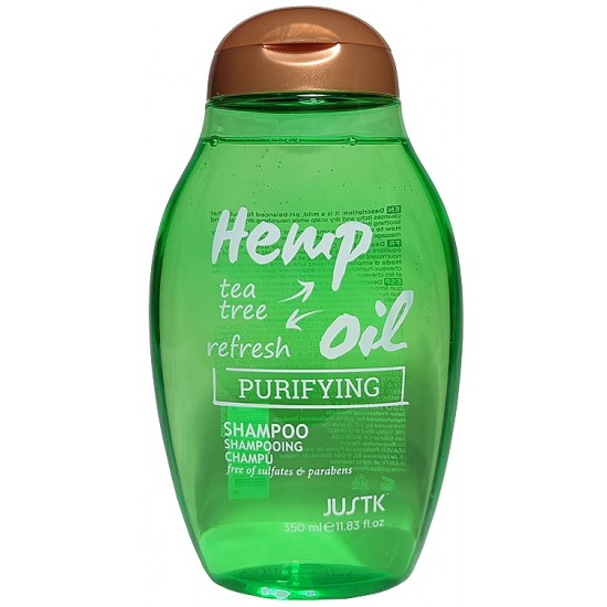 Justic Hemp Oil and Refreshing Tea Tree Oil Purifying Shampoo 350 ml