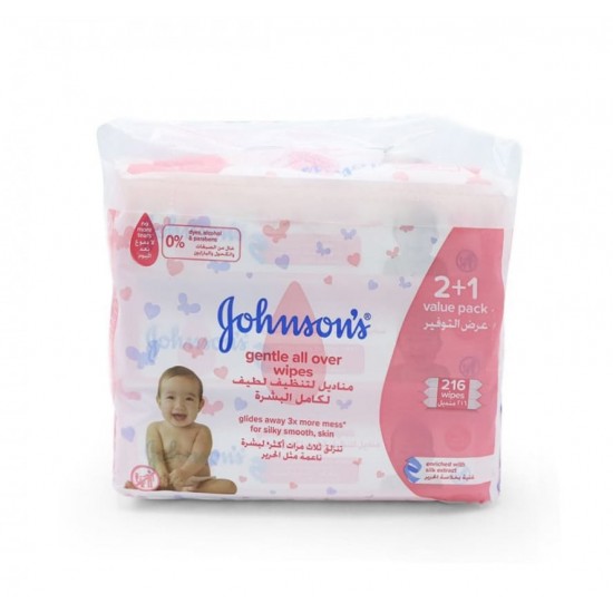 Johnson's Gentle All Over Wipes 216 - Wipes