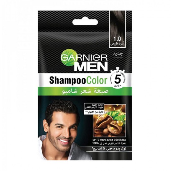 Garnier Men Hair Color Shampoo Natural Black 1.0