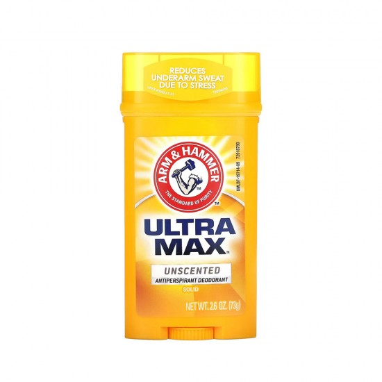 Arm & Hammer Ultra Max Deodorant Stick, Unscented - 73 gm