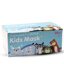 Disposable Protective Kids Mask Blue Color - 50 pieces