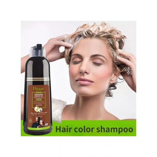ديسار شامبو الجينسنغ وزيت الحية لصبغ الشعر باللون البني الطبيعي - 400 مل