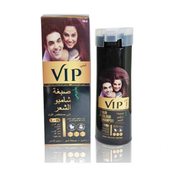 VIP Brown Hair Color Shampoo with Pearl Extract - 180 ml