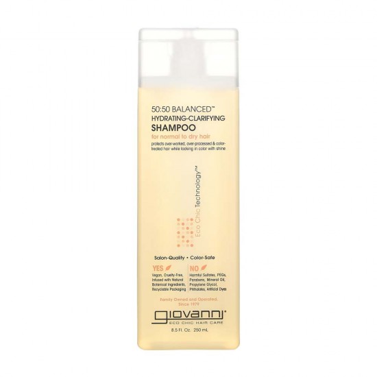 Giovanni 50:50 Balanced Hydrating Clarifying Shampoo for Normal to Dry Hair - 250 ml