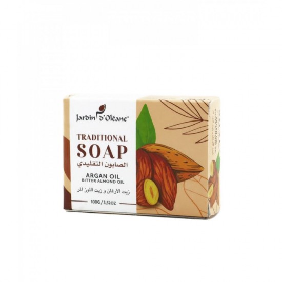Jardin d'Oleane Traditional Soap with Argan Oil & Bitter Almond Oil - 100 gm