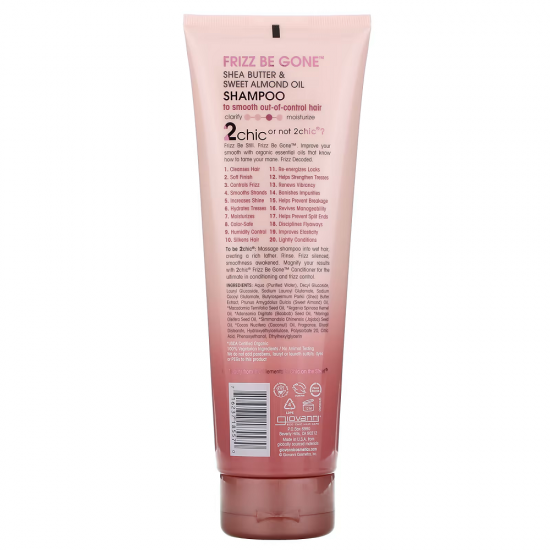 Giovanni 2chic Frizz Be Gone Shampoo With Shea Butter & Sweet Almond Oil - 250 ml