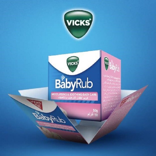 Vicks BabyRub Moisturizing and Soothing Baby Cream - 50 gm