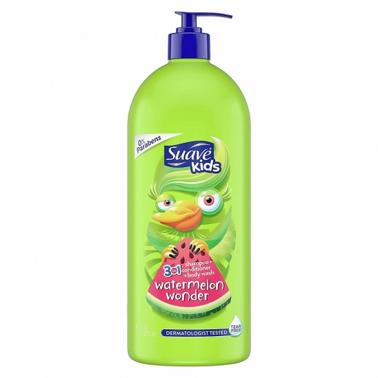 Suave Kids Watermelon Wonder 3 in 1 Shampoo + Conditioner + Body Wash - 1.18 L