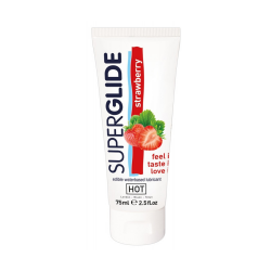 Hot Super Glide Healthy Water Based Lubricant With Strawberry Flavor - 75 ml