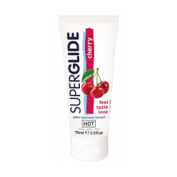 Hot Super Glide Healthy Water Based Lubricant with Cherry Flavor - 75 ml