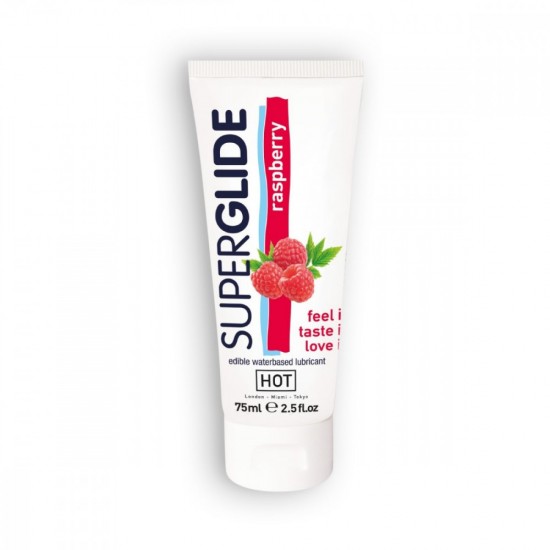 Hot Super Glide Healthy Water Based Lubricant with Raspberry Flavor - 75 ml