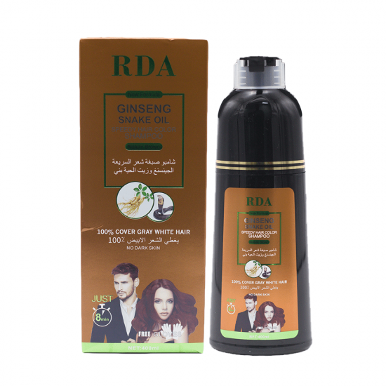 RDA Fast Hair Dye Shampoo with Ginseng & Snake Oil Nature Brown - 400 ml