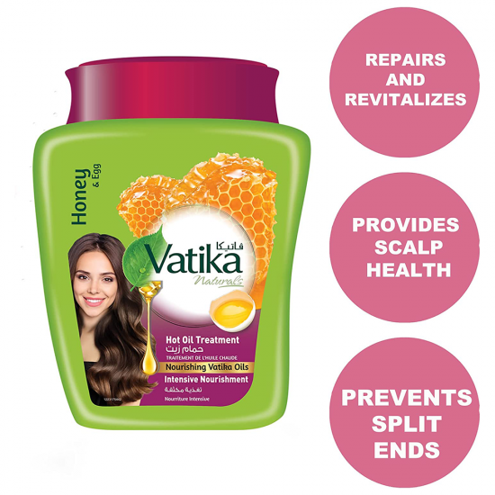Vatika Intensive Nourishment Hot Oil Treatment with Honey & Egg Extract - 500 gm