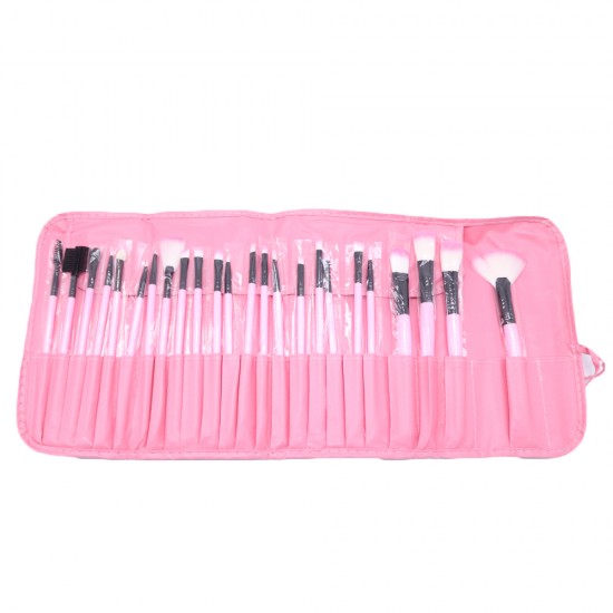 Kit of Makeup Brushes, 24 Pieces - Pink