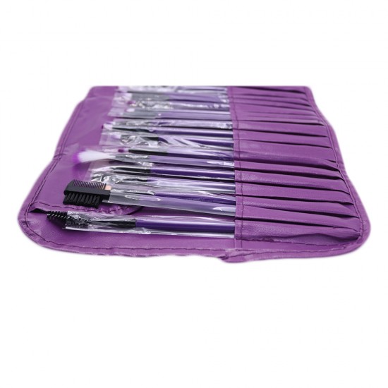 Kit of Makeup Brushes, 24 Pieces - Purple
