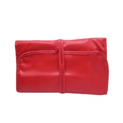 حقيبة فرش مكياج 24 قطعة - لون أحمر