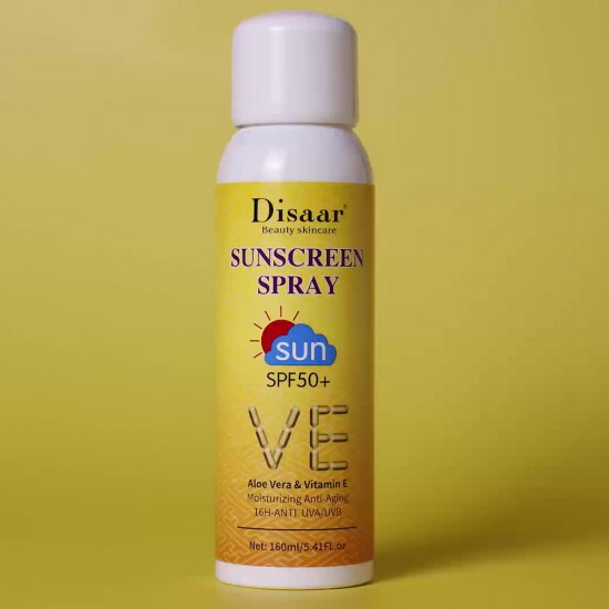 Disaar Sunscreen Spray SPF 50 with Aloe Vera & Vitamin E - 160 ml