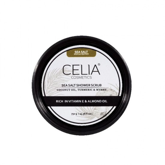 Celia Sea Salt Shower Scrub With Coconut Oil, Turmeric & Myrrh - 750 Gm