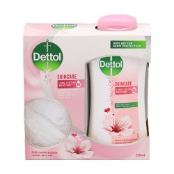Dettol Skin Care Rose & Sakura Blossom Body Wash with Loofah - 250 ml