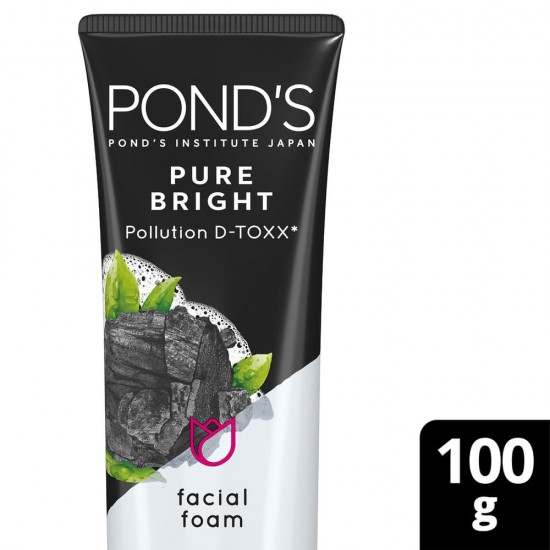 Pond's Pure Bright Facial Foam with Charcoal & Japanese Green Tea - 100 ml