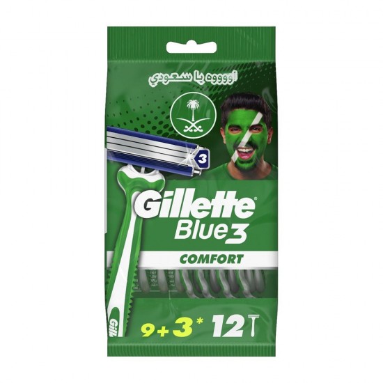 Gillette Blue 3 Comfort Men's Razor Blades - 12 Pieces