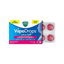 Vicks Vapo Drops Sore Throat Relief Berry Menthol - 36 Lozenges