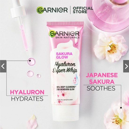Garnier Sakura Glow Hyaluron Super Whip Deep Cleansing - 100 ml