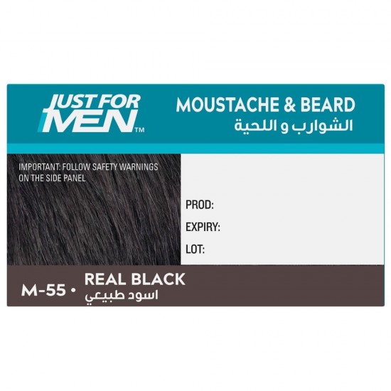 Just Four Men Mustache & Beard Hair Dye M-55 Real Black