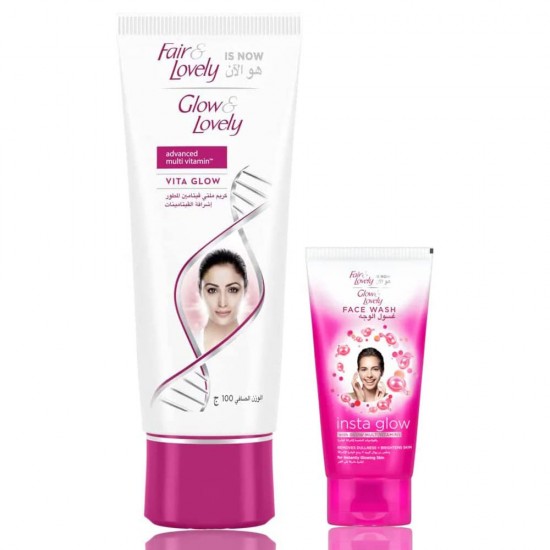 Glow & Lovely Advanced Multi Vitamin Cream 100gm + Face Wash 40gm Free