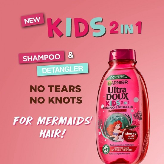 Garnier Ultra Doux Kids 2 in 1 Shampoo & Detangler Cherry & Soft Almond - 400ml
