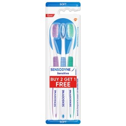 Sensodyne Sensitive Toothbrush Soft 3 Pack - Multiple Colors