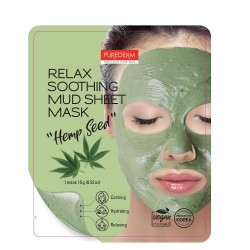 Purederm Relax Soothing Mud Sheet Mask with Hemp Seeds - 15 gm