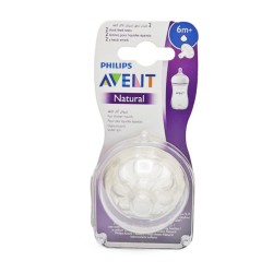 Philips Avent Natural Nipples for Thicker Liquids, Age 6M+, 2 Pieces