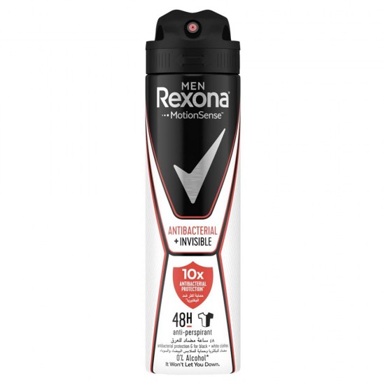Rexona Deodorant Spray For Men Invisible Antibacterial - 150 ml