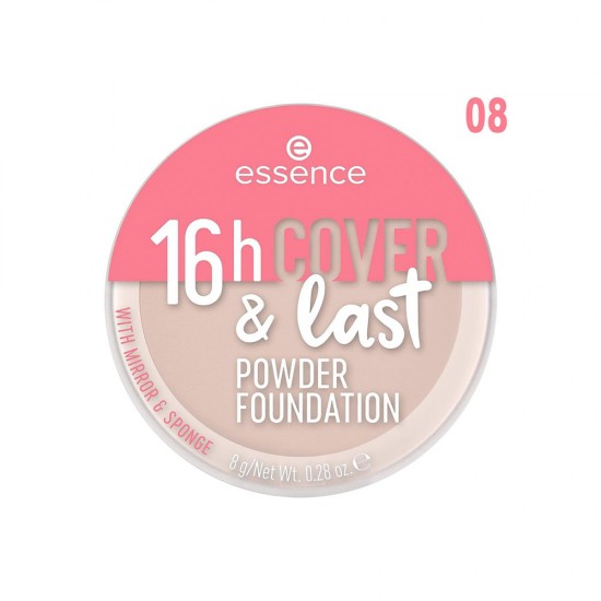 Essence 16H Cover & Last Powder Foundation 08 Sand - 8 gm