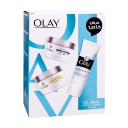 Olay - Face Wash 100 ml + Natural Whitening Day Cream 50 ml + Night Cream 50 ml.