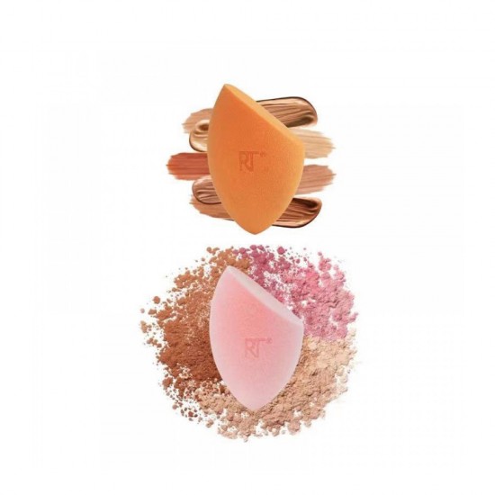 Real Techniques Orange and Pink Makeup Mixing and Application Sponge Set 2 Pieces