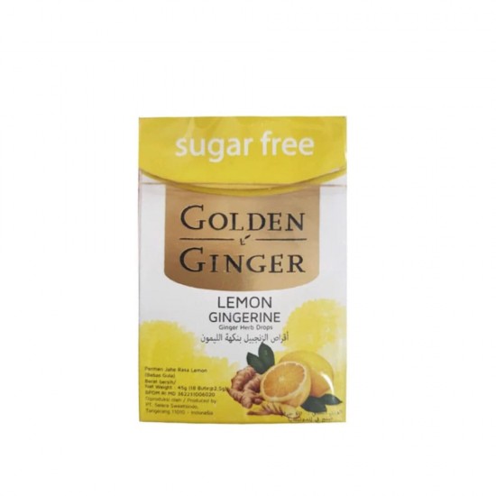 جولدن جينجر أقراص الزنجبيل بنكهة الليمون بدون سكر 45 جم