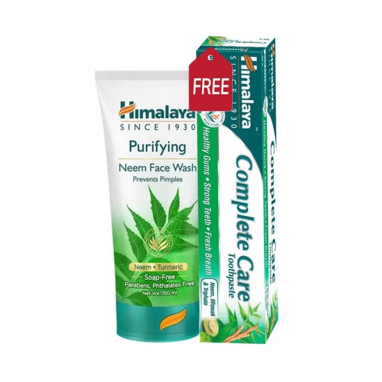 Himalaya Purifying Neem Face Wash 150 ml With Free Himalaya Complete Care Toothpaste 80 Gm