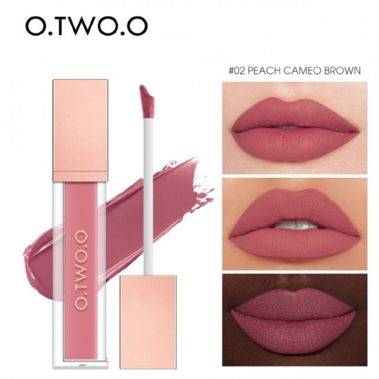 O.TWO.O Waterproof Matte Liquid Lipstick 02 Peach Cameo Brown 5 Gm